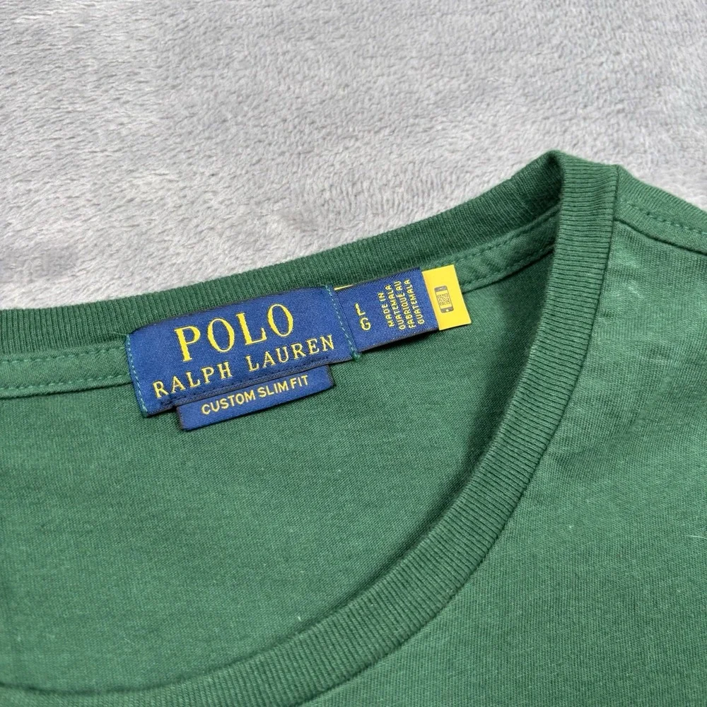 Polo Ralph Lauren Large Classic Fit Basketball Polo Bear Short Sleeve Tee Green